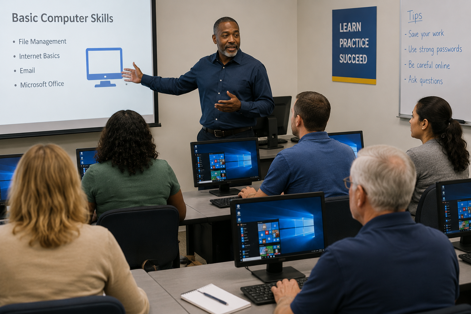 instructor teaching "how to update your website pages"